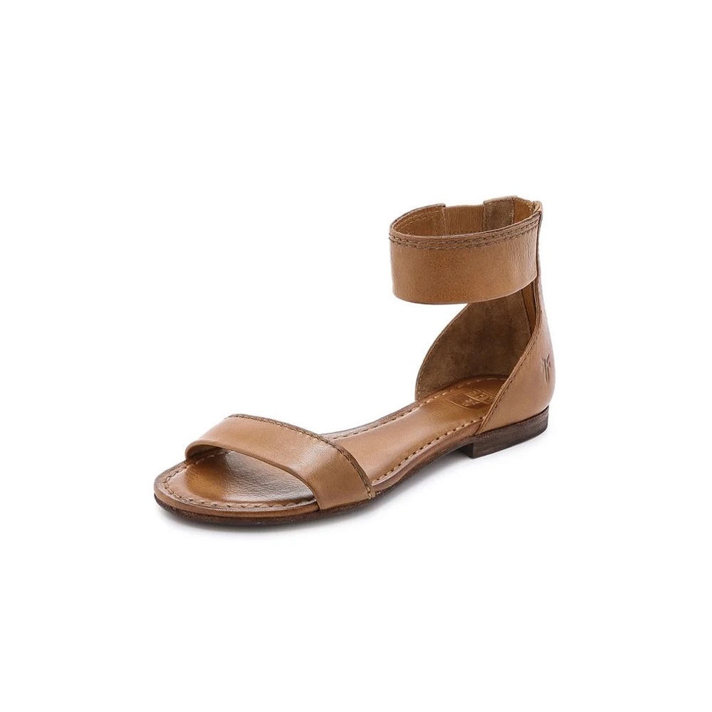 Frye Brown Leather Ankle Strap Sandals
